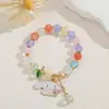 Pulsera de Cristal Hecha a Mano con Cuentas de Dibujos Animados Sanrio para Mujer al por Mayor Pulsera de Mano de Estudiante de Dibujos Animados Cinnamoroll Regalo para Mejor Amiga Pareja