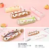 Estuche de Peluche con Forma de Rollo Suizo para Niña, Bonito y Lindo, Bolsa Redonda Divertida para Guardar Papelería con Forma de Pastel de Frutas