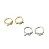 Exquisitos Aretes Pequeños de Aro con Nudo de Cuerda de Circonita, Aretes de Botón para Mujer, Aretes de Aro Ligeros de Lujo, Estilo de Gama Alta, Pendiente Único de Temperamento Impresionante