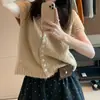 Roupas Femininas Roupas Femininas Coreanas Dongdaemun Tricô Circular de Alta Qualidade Colete Feminino Outono Inverno Roupa Externa Camada Suéter de Manga Curta