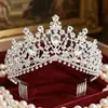 Tocados Nupciales Nuevos Transfronterizos, Corona de Pedrería Lujosa, Accesorios para el Cabello de Cumpleaños de Princesa, Corona de Cena de Reina de Palacio Retro