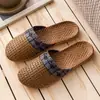 Sandalias tejidas de Yacao de verano Pantuflas de lino para mujer Hogar Interior Ligeras Suelo grueso Ratán Hierba para Hombre Hogar