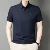 Camisa Polo de Manga Corta para Hombre Verano Casual de Negocios Cuello Camisero Secado Rápido Transpirable Sin Costuras Seda de Hielo Camiseta Top para Hombre