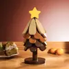 11 Posavasos Navideños Grandes para Clientes Aislamiento Térmico Tacto de Alta Gama Adorno para Mesa de Comedor Un Árbol Madera Maciza Base Anti-quemaduras Plegable