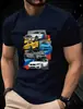 [Código Europeo Transfronterizo] Camiseta de Cuello Redondo Algodón Puro 180g Patrón de Coche y Cerveza--Personalizado