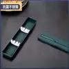 Conjunto de Hashi e Colher Estudante Aço Inoxidável Portátil Utensílios de Mesa Três Peças Garfo Infantil Único Trabalhador de Escritório Caixa de Armazenamento