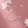 Pulsera de Nudo de Lazo de Plata S925 para Mujer, Fresca y Dulce, Linda y de Moda, Estilo Coreano, Joyería de Nicho y Versátil, Disponible al por Mayor