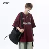 Camiseta cool de manga corta estilo motero, de marca moderna estilo americano, para hombres y mujeres, de verano, de alta costura, con estampado de letras, informal, de media manga