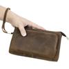 Nueva Bolsa de Almacenamiento para Teléfono Móvil con Correa de Muñeca, Cable de Datos, Piel de Vaca Crazy Horse Retro, Bolso de Múltiples Cadenas, Bolso de Almacenamiento Casual de Cuero