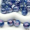 Dingyi K8-16 Pintura a Tinta Luna Fría Resina Cuentas Redondas Alto Brillo Galvanizado Agujero Recto Cuentas Sueltas Accesorios para Pulseras DIY