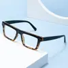 Gafas de montura cuadrada para hombre con decoración de remaches, montura de gafas de moda estilo callejero moderno, gafas versátiles de estilo retro clásico sin graduación