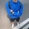 Jaqueta corta-vento leve para corrida de primavera e outono com capuz e zíper, manga longa, para maratona, ciclismo, secagem rápida, à prova de vento para uso externo masculino