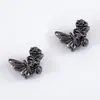 Contas Espaçadoras de Flor de Lótus e Libélula em Liga Cor Preto Armado e Espaçadores Estilo Gótico Acessórios de Joias para Pulseiras DIY Feitas à Mão