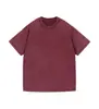 Camiseta vintage lavada 230g transfronteiriça, corte solto, gola redonda, ombro caído, tamanho europeu, camiseta masculina de manga curta estilo americano batik
