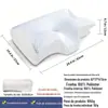 Almofada de Espuma de Memória de Rebote Lento em Forma de Chifre Enrolada da Amazon para Uso Doméstico, Proteção do Pescoço, Memória de Pressão Zero