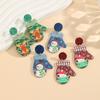 Pendientes acrílicos con forma de guantes de alce navideños creativos, pendientes de Papá Noel con dibujos animados, pendientes de diseño exagerado para mujer.