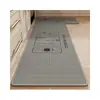 Tapete de piso de cocina tejido de lino estilo wabi-sabi, uso doméstico, absorbente de agua y aceite, antideslizante, tira larga, secado rápido, fácil de mantener