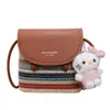 Bolso de Paja Tejido a Mano con Rayas Arcoíris para Mujer, Bolso Cruzado Versátil para el Viaje de Verano que Combina Bien con Vestidos, Alto Valor Estético