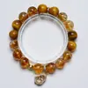 [Enfeite de Cristal Marrom Quente] Cristal Natural Torre de Cristal Olho de Tigre Pulseira Feminina Mais Fácil de Combinar Presente Pulseira de Cristal Branco Atacado