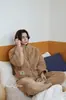 Pijama para Hombre Kexika con Cuello Alto y Cremallera Set de Felpa Gruesa Otoño e Invierno Peluche Largo Ropa de Casa Casual Se Puede Usar Afuera