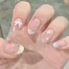 Pegatinas de Uñas de Verano Más Vendidas en Tiktok con Lazos de Dibujos Animados y Pedrería Pequeña, Estilo Lindo y Fresco, Iluminan las Uñas