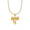 Moda Titanio Acero Diamante Corazón Cuadrado Collar Mujeres Estilo Coreano Ins Mariposa Dorada Ojo de Gato Colgante Accesorios