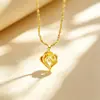 Colgante de Latón Chapado en Oro con Forma de Corazón Espiral Artículo Popular Clásico de Tiktok Fabricante de Joyería de Oro Imitación para Mujer Collar de Oro de Arena Vietnamita