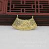 Hongxing DIY Joyería Cobre Color Oro 24K Conservante 26*12mm Forma de Medio Abanico Material Hecho a Mano Accesorios de Conexión B540