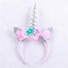 Diadema de unicornio, accesorio para el cabello hecho a mano, decoración para fiesta de cumpleaños de princesas, diadema de Halloween para niñas europeas y americanas.