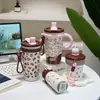 Taza aislada de doble pared con estampado de leopardo, gran capacidad, taza de café de acero inoxidable 316, diseño elegante, taza de viaje portátil para mujer
