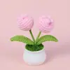 Flores Artificiais de Lã Girassol em Vaso Lírio-do-Vale Não-Me-Esqueças Tulipa Enfeites Dia dos Namorados Festival da Primavera