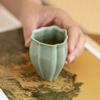 Taza Maestra de Encaje Celadón Taza Individual Taza de Té de Cerámica Nuevo Juego de Té Kung Fu Chino Taza Fragante de Té Simple Verde Cobre