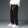 Calça Reta de Veludo Cotelê com Forro de Lã Pesada Masculina Moda Outono Inverno Marca de Moda Esportiva Moderna Solta Casual