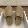 Zapatillas Boken para mujer, nuevo estilo primavera/verano 2026, de exterior con punta abierta, zapatillas frescas de otoño, zapatos estilo francés con suela gruesa Birkenstock