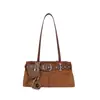 Bolsa de diseñador nicho coreana para mujer, versátil cinturón de remaches de alta gama vintage, bolsa de hombro tipo tote de gran capacidad para el día a día