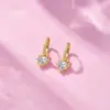 Brincos de Prata 925, Prata Incrustada com Moissanita em Formato de Coração, Brincos Banhados a Ouro, Brincos de Orelha de Luxo Leve, Presentes no Atacado em Estoque
