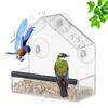 Jaula para Pájaros de Plástico Transparente Acrílico Alimentador de Colibríes Tipo Adsorción para Exteriores Nido para Pájaros de Plexiglás Transparente Panorámico