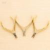 Tesoura para Cutícula Dourada 501 Aço Inoxidável Pinça para Cutícula de Duplo Dente Salão de Beleza para Unhas 4 Tesouras Especiais para Unhas
