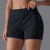 Estilo europeu e americano Naked Tight Pocket Yoga Calças Levantamento da barriga Hip-lifting Shorts esportivos Quick-drying Respirável Running Pants