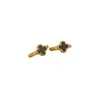 Pendientes de Acero Inoxidable con Forma de Trébol de Cuatro Hojas de Madreperla Estilo Europeo y Americano con Diamantes, Sensación de Lujo Ligero y Gama Alta, Chapado en Oro de 18 Quilates, Clips para Orejas/Accesorios para Orejas que No se Desvanecen