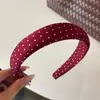 Elástico para el pelo elegante de satén texturizado con lunares color vino, para moños, coletas, versátil, accesorio para el cabello