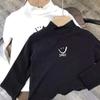 Camisa cálida de cuello medio para otoño e invierno, jersey de terciopelo para niños, camiseta, ropa exterior de primavera, ropa infantil a juego.