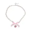 Collar Romántico de Perlas con Lazo de Corazón Rosa para Mujer, Diseño de Nicho, Gargantilla Dulce y Pura, Cadena para Clavícula