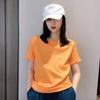 2025 Wechat Business Novo Produto Sete Cores Casal Cor Sólida Manga Curta Algodão t Qualidade de Exportação Primavera e Verão Básico Casual