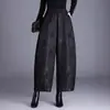 Calça Capri Jacquard Floral Xiangyun de Seda de Amora Feminina 2025 Novo Estilo Chinês Estilo Nacional Calça de Pernas Largas para Outono