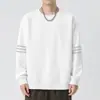 Sudadera de hombre para primavera y otoño, talla grande, versátil, holgada, casual, moderna, jersey de cuello redondo, gruesa, camisa base elegante