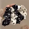 Cuerda para el Cabello de Satén con Lunares Franceses y Perlas, Lazo para el Cabello con Bola y Flor Femenina, Nuevo Estilo 2025, Lazo para el Cabello, Accesorios para el Cabello
