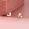 Nalan Plata de ley S925 fresca y dulce estilo ins diseño nicho exquisitos aretes de amor llenos de diamantes E6013