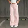 Jeans de Moda para Mujer de Cintura Alta Retro Drapeados de Pierna Ancha Sueltos Rectos Versátiles Pantalones Largos para Mujer Transfronterizo Amazon