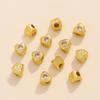 Antigo cobre dourado banhado a ouro 18K zircônio martelo açúcar contas amor contas soltas pulseira DIY pulseira acessórios de joias